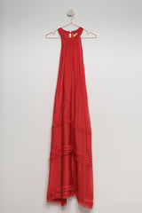Abito in chiffon corallo