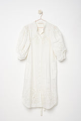 Ecru embroidered dress