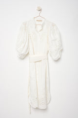 Ecru embroidered dress