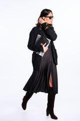 Black leather moccasin 