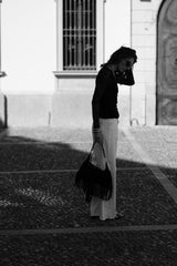 Borsa in suede con frange