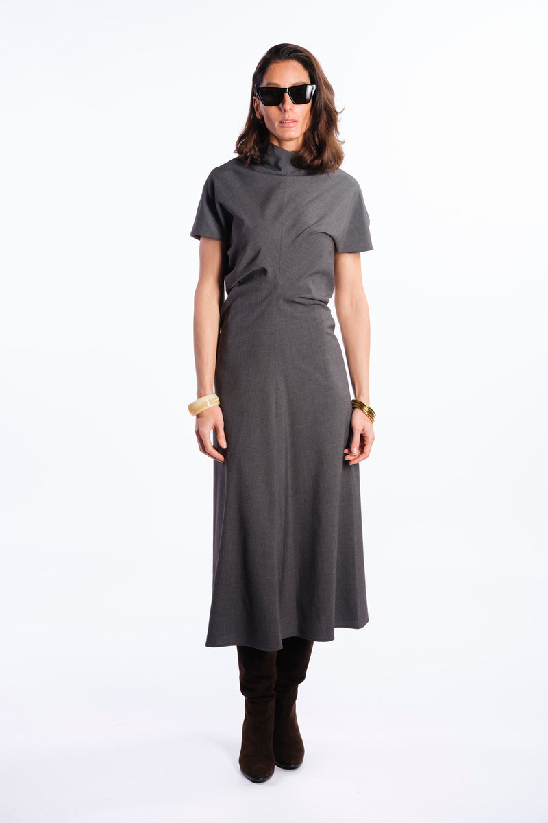 Abito midi grigio