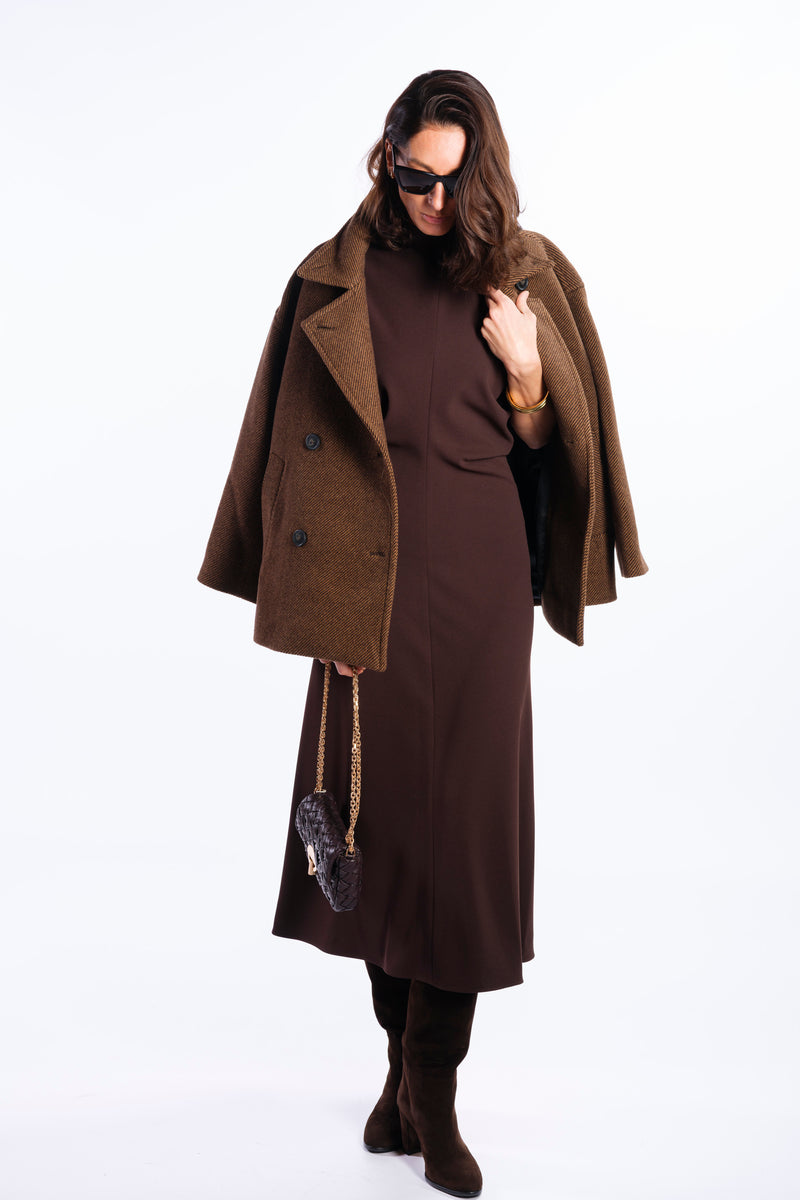 Giaccone doppiopetto marrone