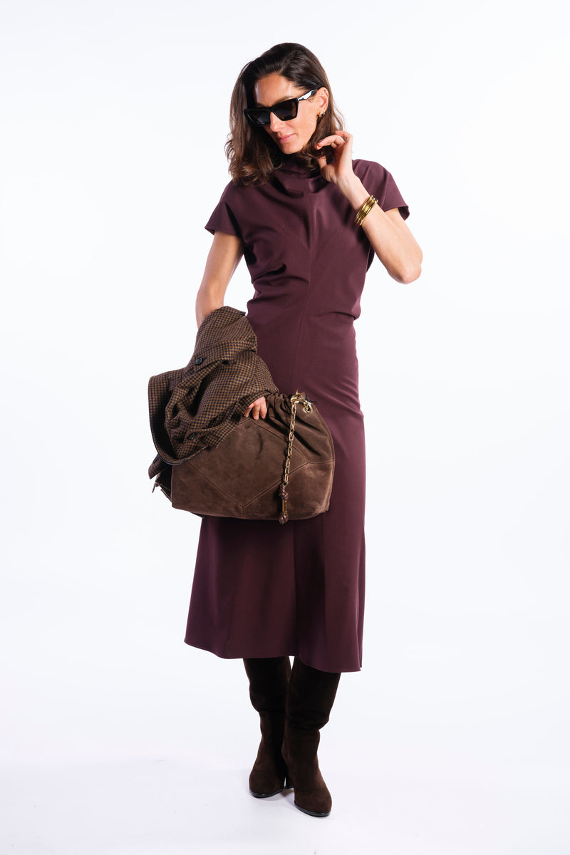Abito midi burgundy