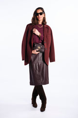 Gonna in pelle burgundy