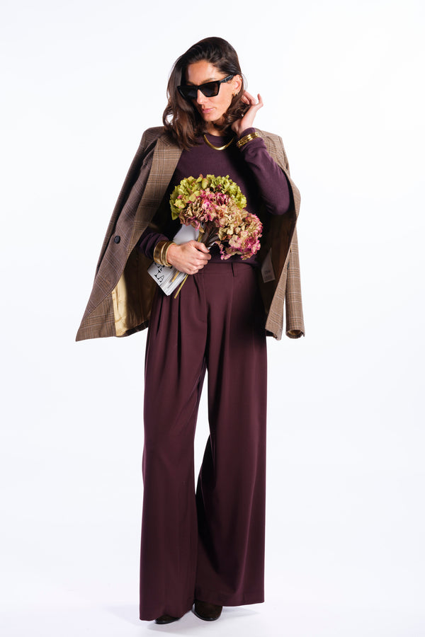 Pantalone pinces burgundy