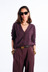 Pantalone pinces burgundy