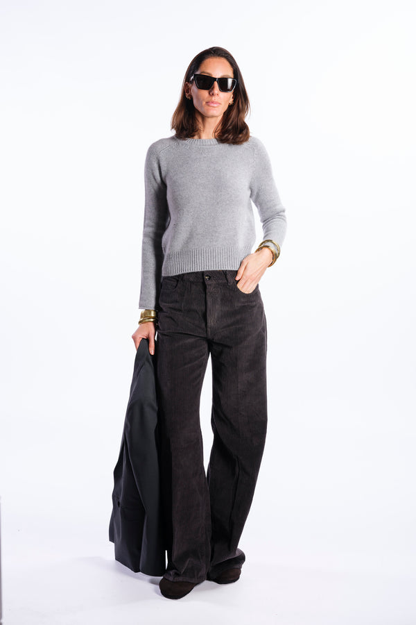 pantalone palazzo in velluto a coste