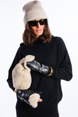 Moffola in pelle ecologica con zip