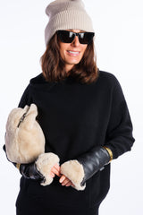 Moffola in pelle ecologica con zip