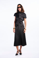 Abito midi satin nero