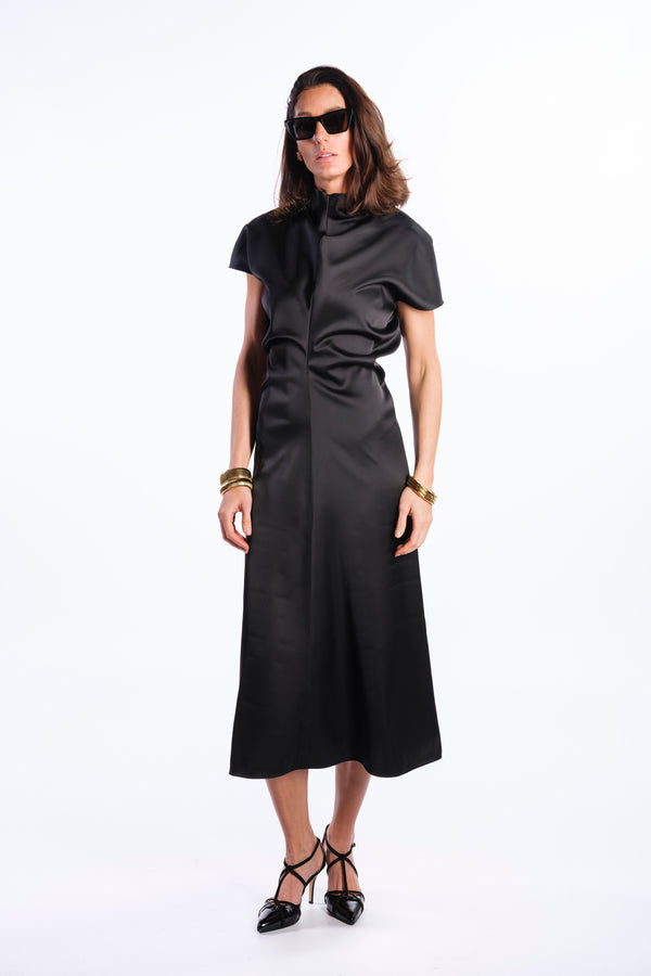 Abito midi satin nero