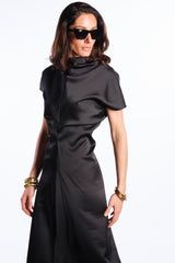 Abito midi satin nero