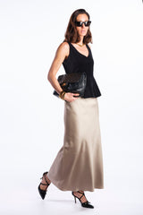 Gonna lunga champagne