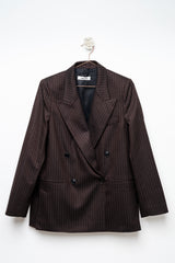 BLAZER DOPPIOPETTO RIGHE BROWN