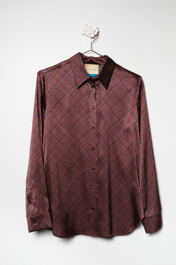 Camicia in seta a quadri