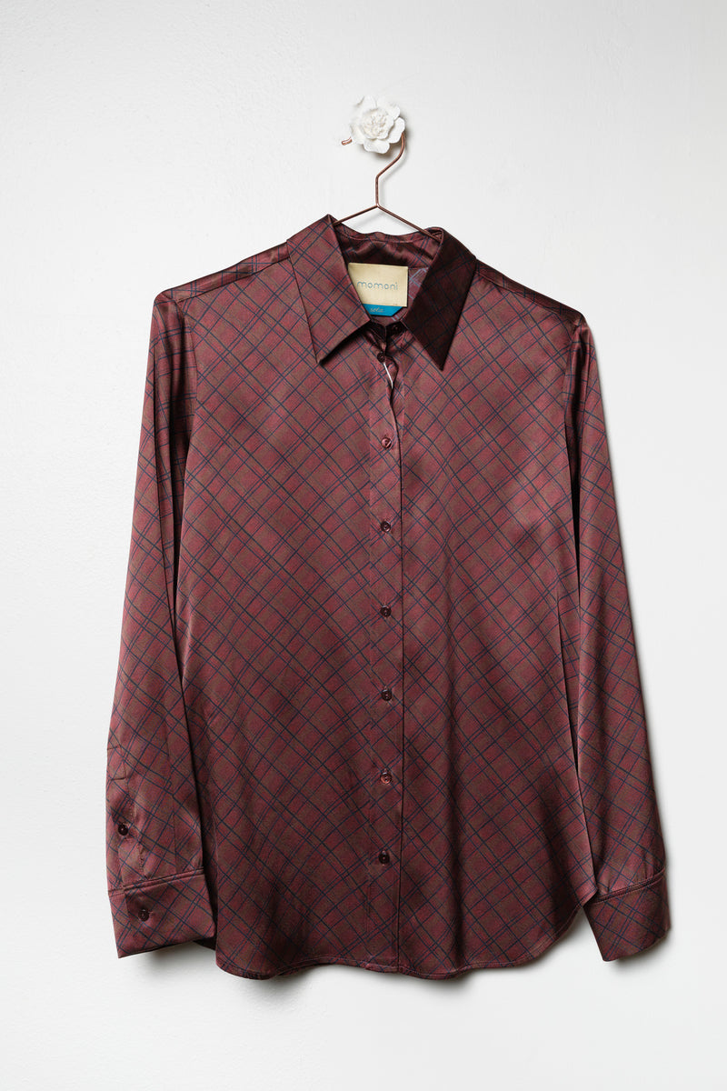 Camicia in seta a quadri