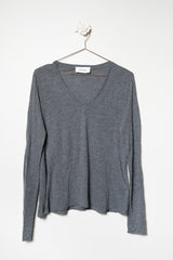 T-shirt scollo v manica lunga