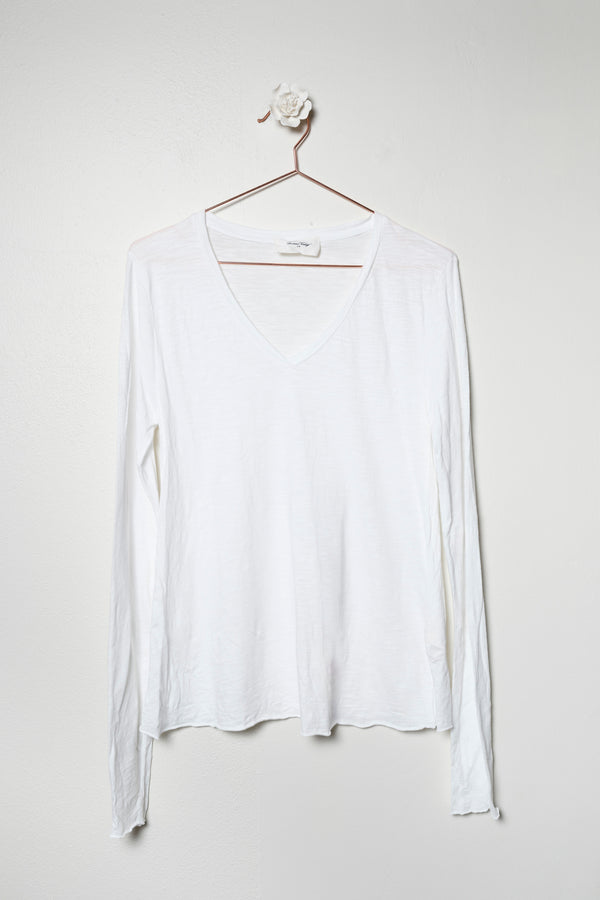 T-shirt scollo v manica lunga