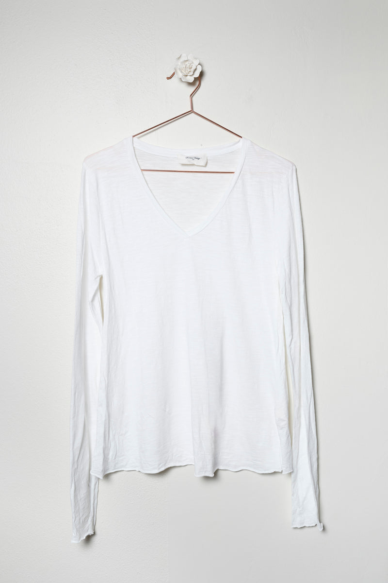 T-shirt scollo v manica lunga