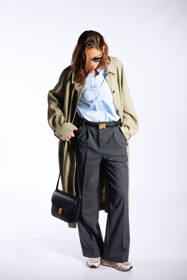 pantalone con pinces grafite