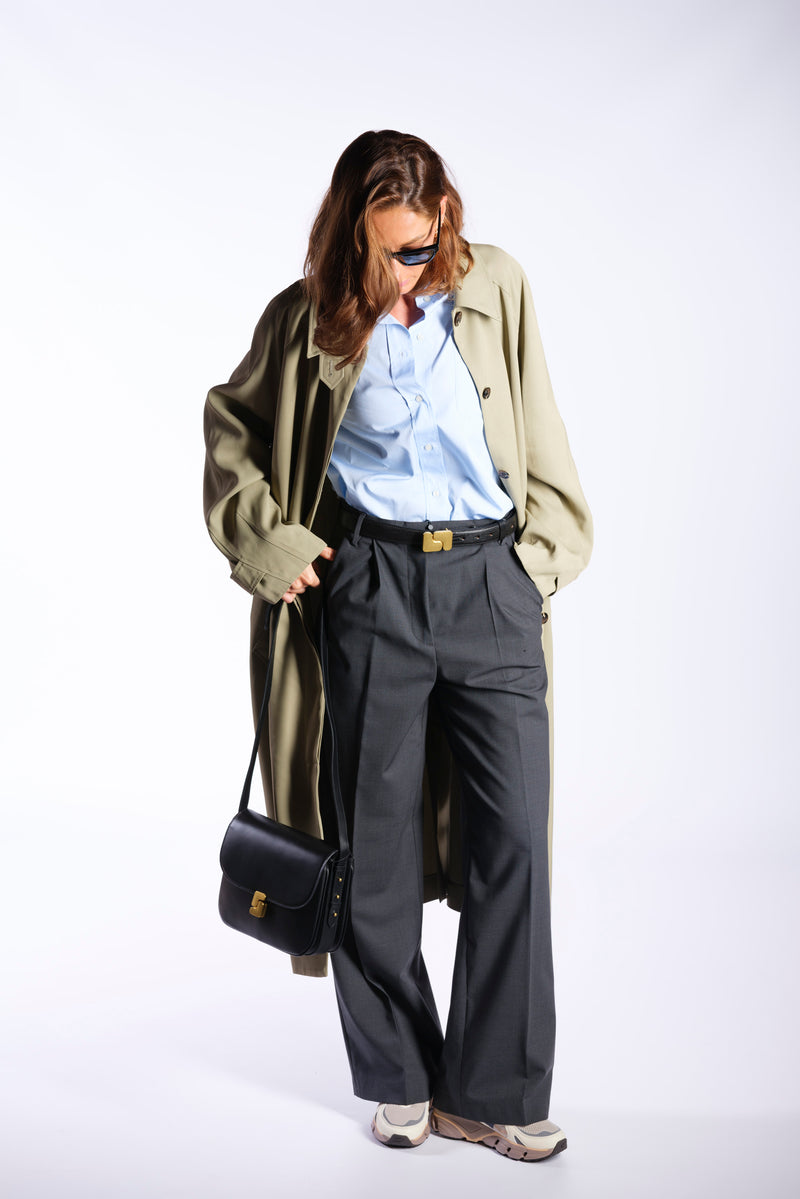 pantalone con pinces grafite