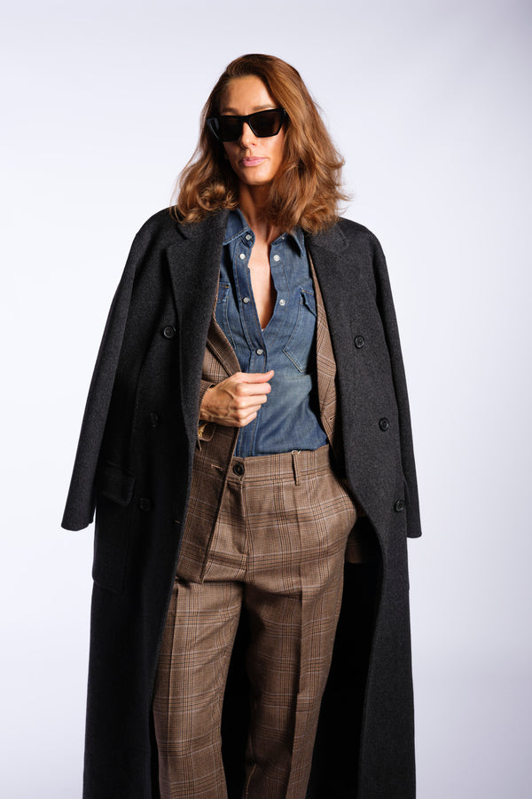 Cappotto doppiopetto antracite