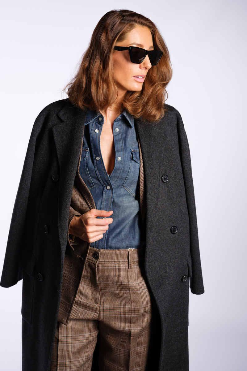 Cappotto doppiopetto antracite