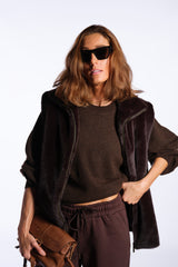 Faux fur brown gilet