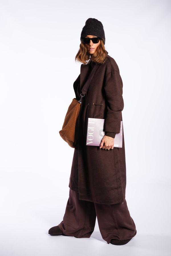 Cappotto midi cioccolato