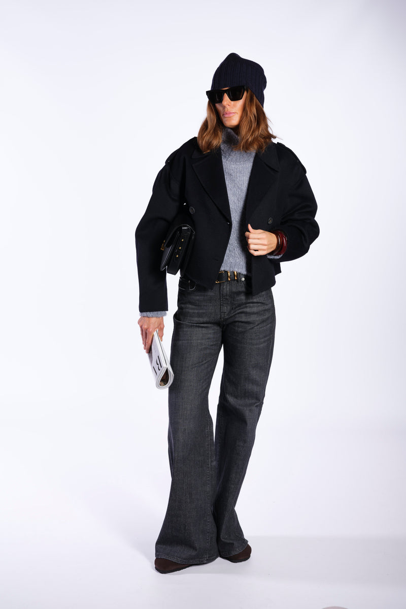 Black wide leg jeans