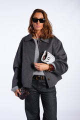 Cappotto corto antracite