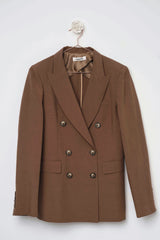 Blazer misto lino camel brown