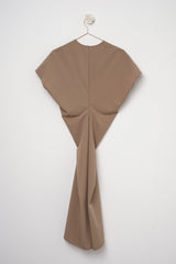 Camel brown midi dress