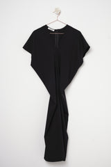 Abito midi Black scollo V