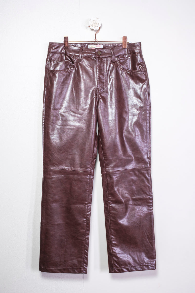 Faux leather pants