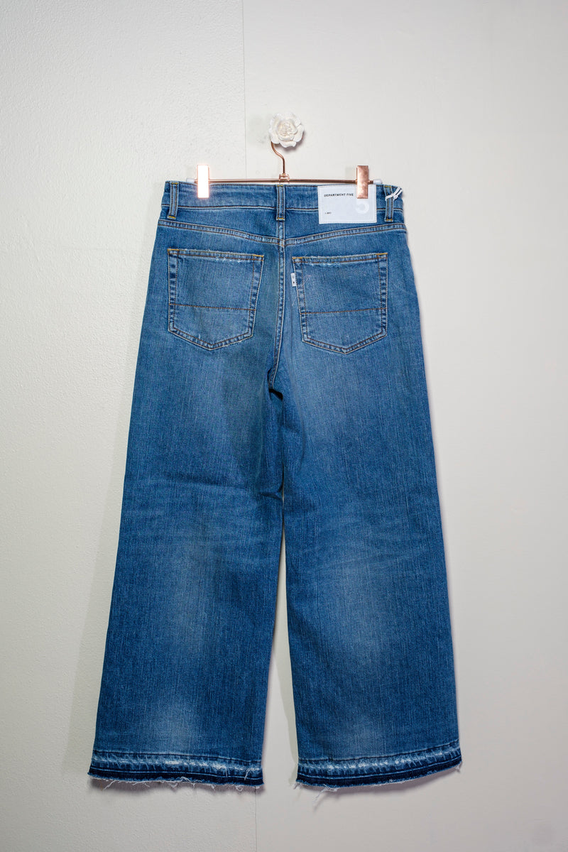 Raw-cut wide leg jeans