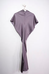 Abito midi satin grigio