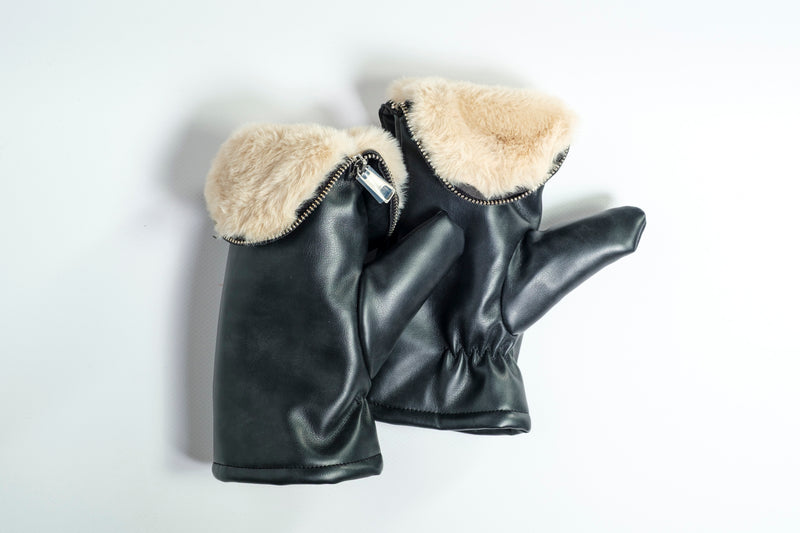 Moffola in pelle ecologica con zip