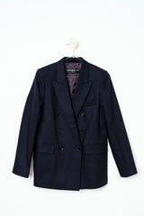 BLAZER double-breasted IN NAVY WOOL AND CASHMERE