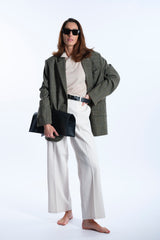 BORSA PIATTINA MILLERIGHE NERA