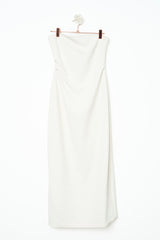 WHITE BUSTIER DRESS