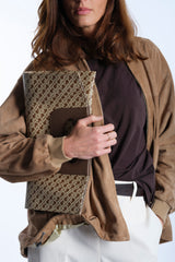 BORSA PIATTINA MILLERIGHE MOKA