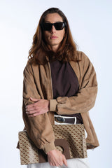 BORSA PIATTINA MILLERIGHE MOKA