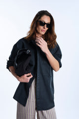 CAMICIA OVERSIZE ANTRACITE