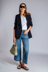Raw-cut wide leg jeans