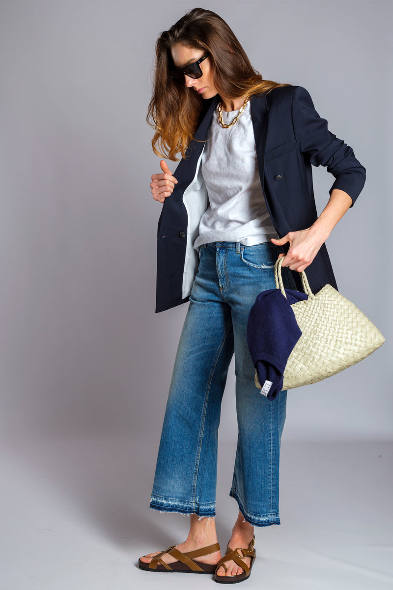 Raw-cut wide leg jeans