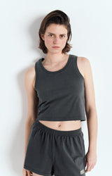 Anthracite sleeveless tank top