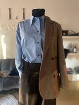 Chemise à col haut en gaze en coton