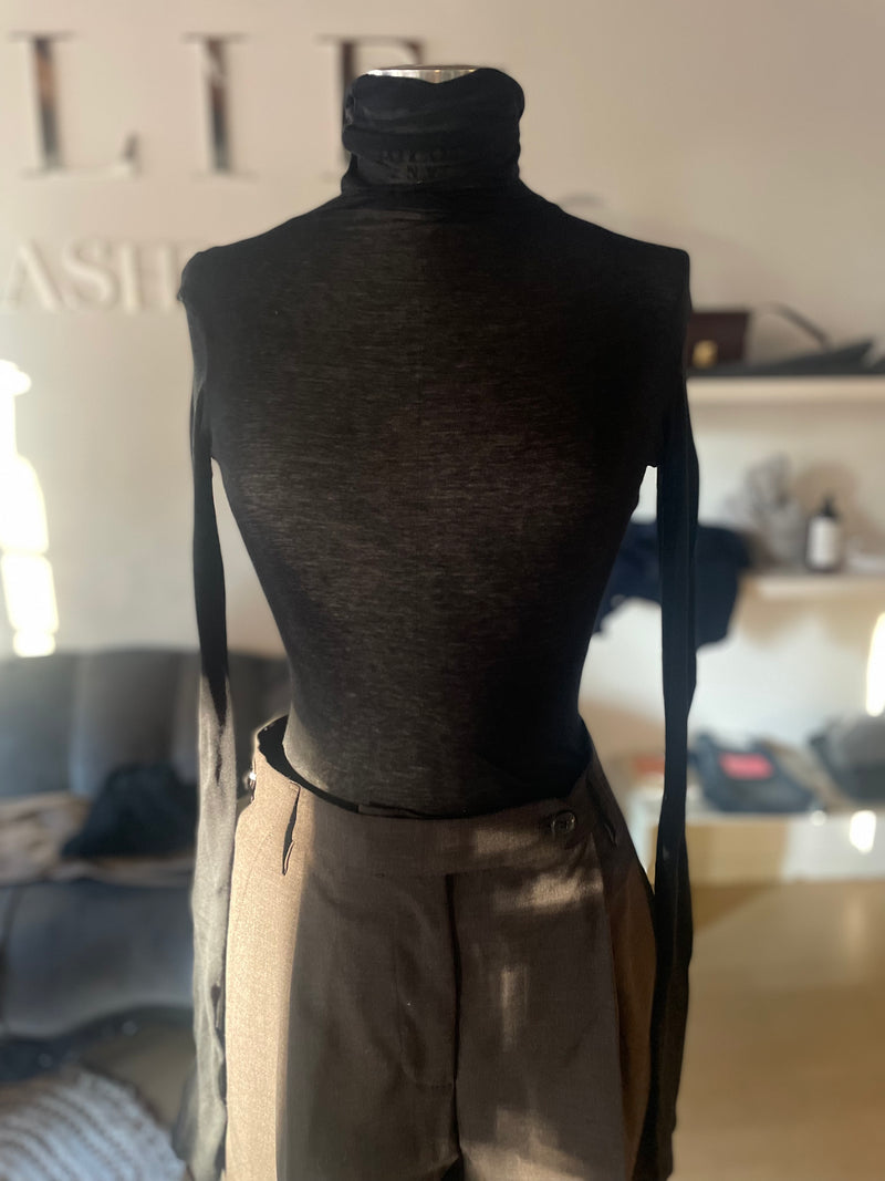 Chemise à col haut en gaze en coton